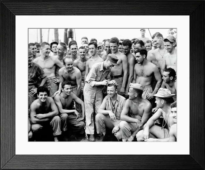 Framed Print : Leatherneck's Want Ernie's Autograph Framed Print : Leatherneck's Want Ernie's Autograph