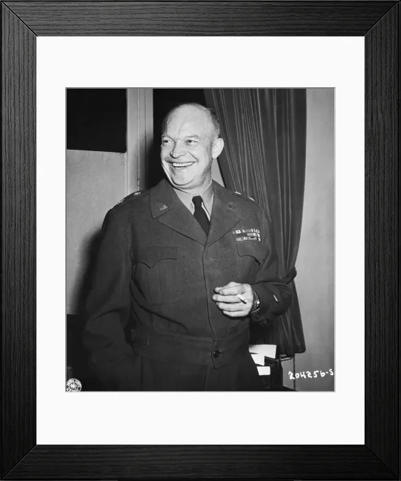 Framed Print : General Eisenhower Smiles At Surrender Framed Print : General Eisenhower Smiles At Surrender