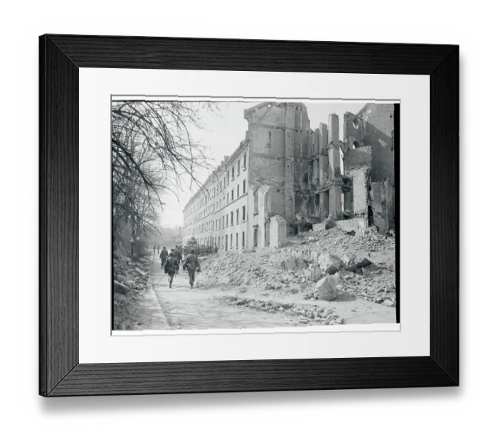 Framed Print : GIs Walking Down Streets Framed Print : GIs Walking Down Streets