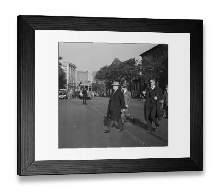 Framed Print : President Harry Truman Being Escorted to White House Framed Print : President Harry Truman Being Escorted to White House