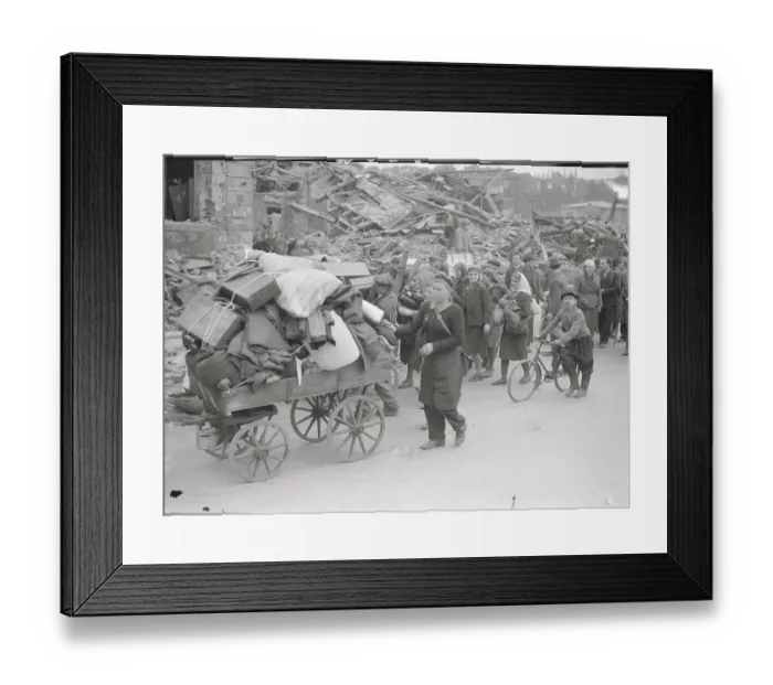 Framed Print : German Pedestrians on War Torn Street Framed Print : German Pedestrians on War Torn Street