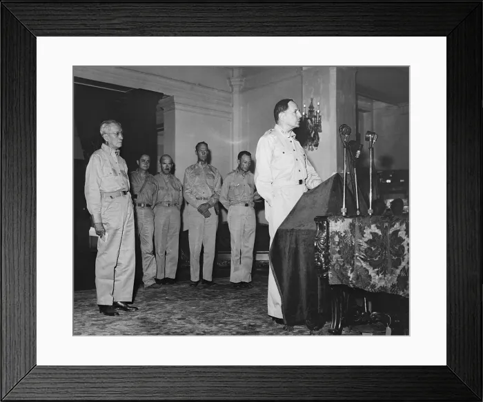 Framed Print : General MacArthur Giving Speech Framed Print : General MacArthur Giving Speech