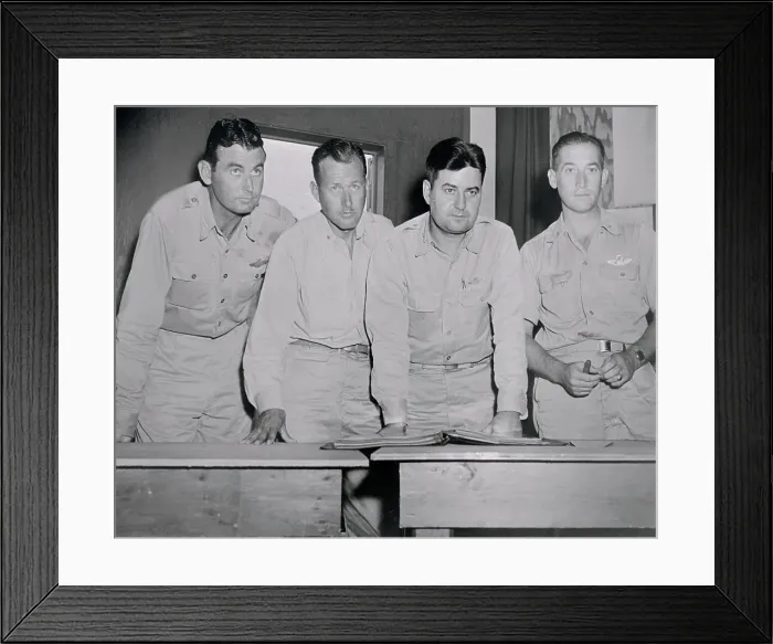 Framed Print : Curtis E. LeMay with Three Generals Going over Plans Framed Print : Curtis E. LeMay with Three Generals Going over Plans