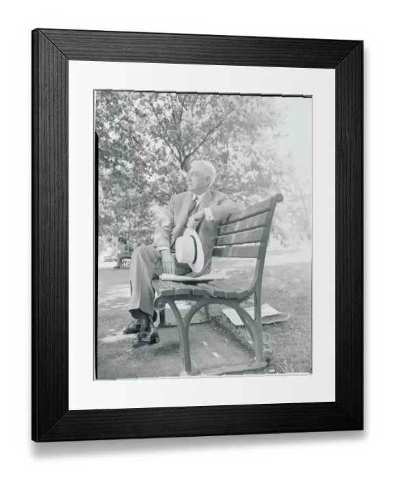 Framed Print : Bernard Baruch Relaxing Framed Print : Bernard Baruch Relaxing
