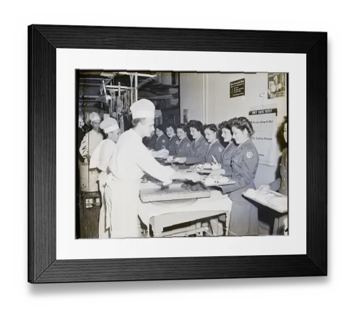 Framed Print : Puerto Rican Wacs Receiving Meal On Line Framed Print : Puerto Rican Wacs Receiving Meal On Line