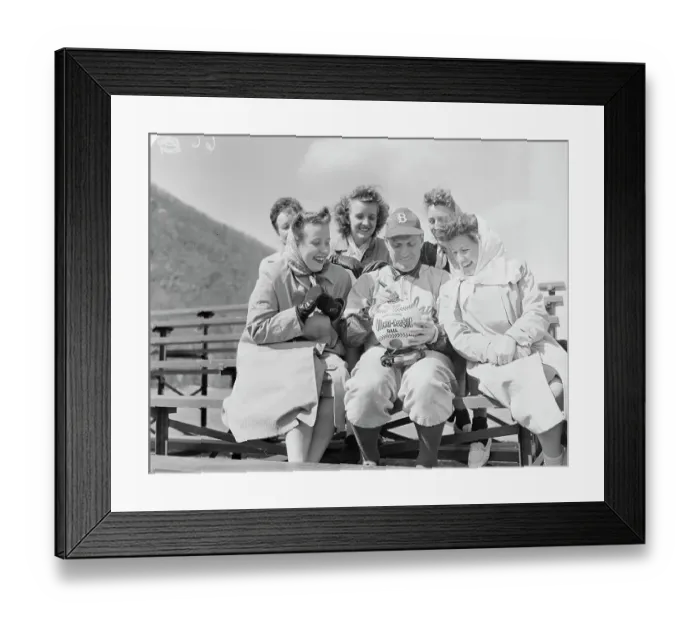 Framed Print : Leo Durocher Autographing a Baseball Framed Print : Leo Durocher Autographing a Baseball