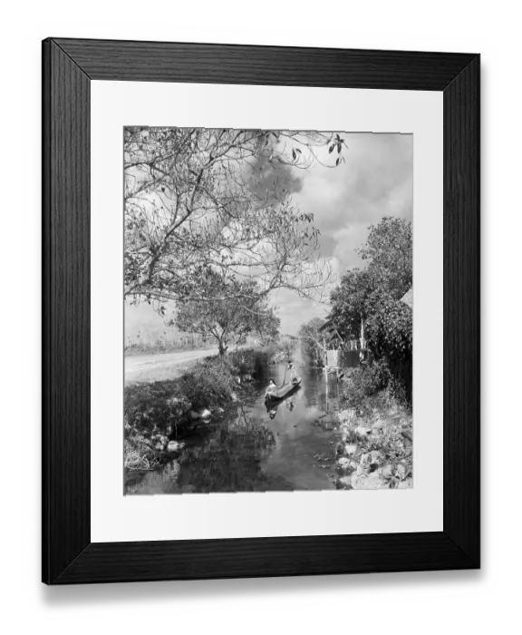 Framed Print : Seminoles Canoeing down Stream Framed Print : Seminoles Canoeing down Stream