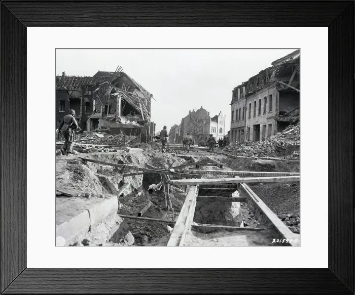 Framed Print : 2Nd Armored Div.U.S. 9Th Army Thru Town Framed Print : 2Nd Armored Div.U.S. 9Th Army Thru Town