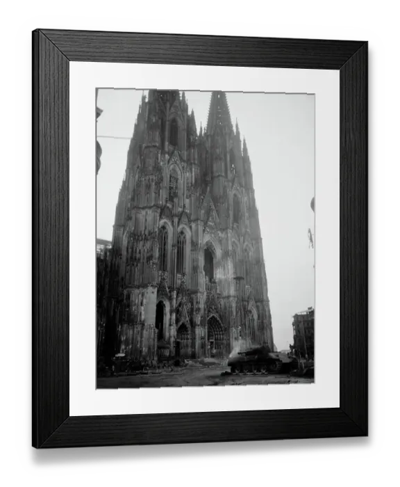Framed Print : German Tank In Front of Cathedral Framed Print : German Tank In Front of Cathedral