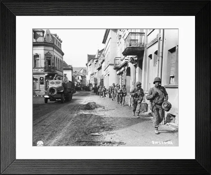 Framed Print : Us Army Marches Through Remagen Framed Print : Us Army Marches Through Remagen