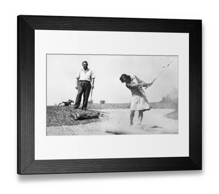 Framed Print : George Zaharias Watching Babe Didrikson at Golf Course Framed Print : George Zaharias Watching Babe Didrikson at Golf Course