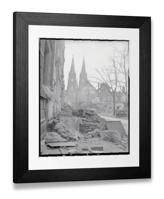 Framed Print : US Infantry Take Out Snipers in Central Cologne 1945 Framed Print : US Infantry Take Out Snipers in Central Cologne 1945