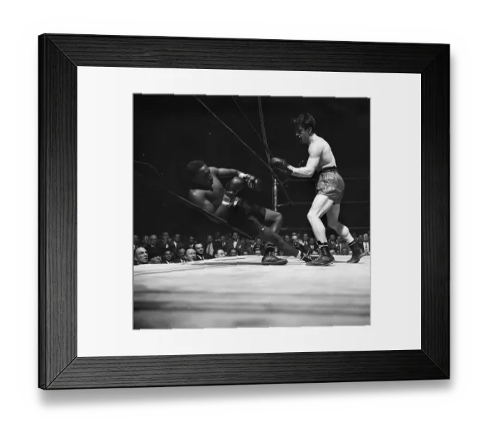 Framed Print : Rocky Graziano Knocks Billy Arnold Through Ropes Framed Print : Rocky Graziano Knocks Billy Arnold Through Ropes