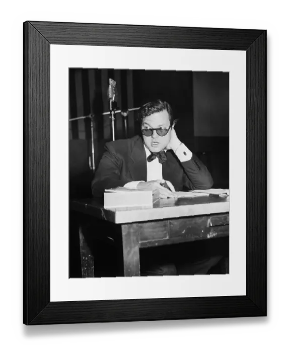 Framed Print : Orson Welles Rehearses For Radio Show Framed Print : Orson Welles Rehearses For Radio Show