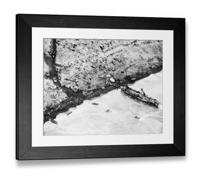 Framed Print : Ship Arrives At Iwo Jima Framed Print : Ship Arrives At Iwo Jima