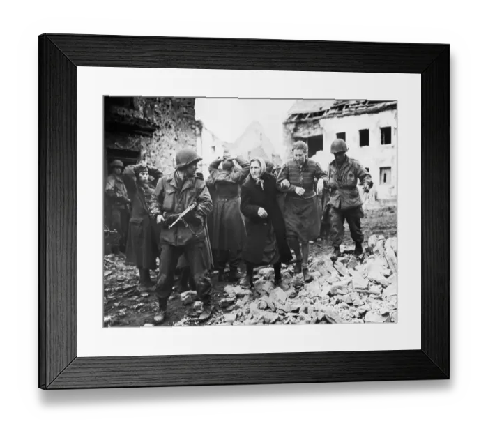 Framed Print : German Women and Troops in Holstum Framed Print : German Women and Troops in Holstum