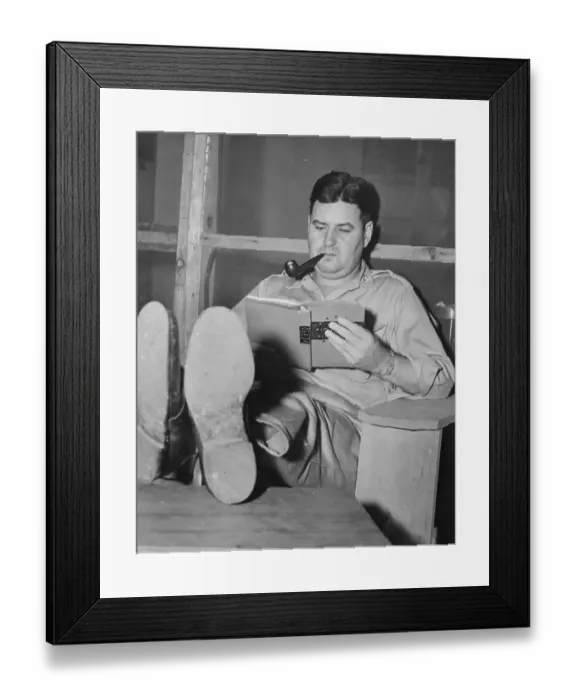 Framed Print : General Curtis E. LeMay Reading Book