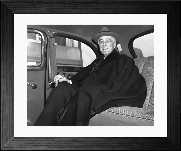 Framed Print : Franklin Delano Roosevelt in Car