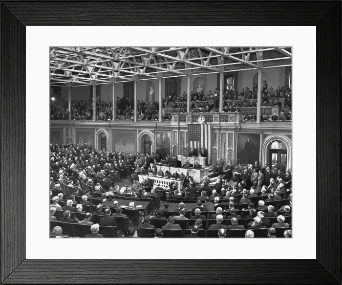 Framed Print : President Roosevelt Addressing Congress Framed Print : President Roosevelt Addressing Congress