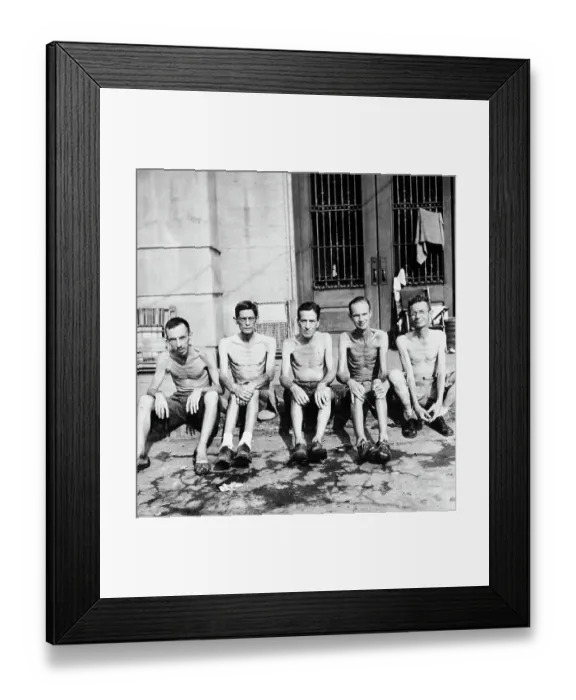 Framed Print : Malnourished Freed Prisoners of the Japs Framed Print : Malnourished Freed Prisoners of the Japs
