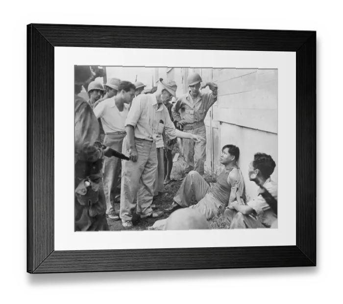 Framed Print : A US Prisoner of Japanese Identifies a Collaborator