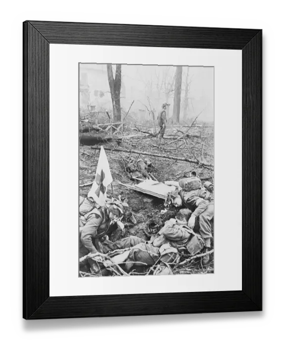 Framed Print : Medic Helping Injured Soldier in War Torn Area Framed Print : Medic Helping Injured Soldier in War Torn Area