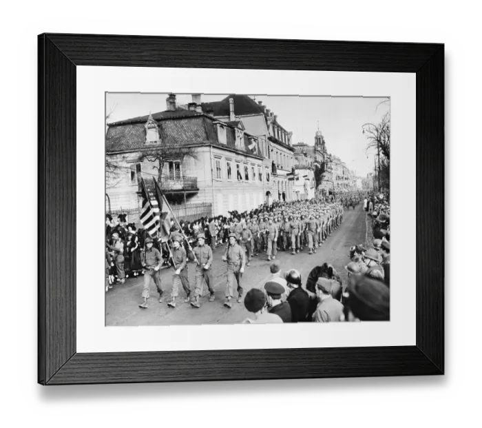 Framed Print : American Troops In Parade Pass Review St Framed Print : American Troops In Parade Pass Review St