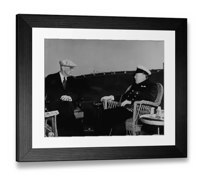 Framed Print : Roosevelt and Churchill Aboard Warship Framed Print : Roosevelt and Churchill Aboard Warship