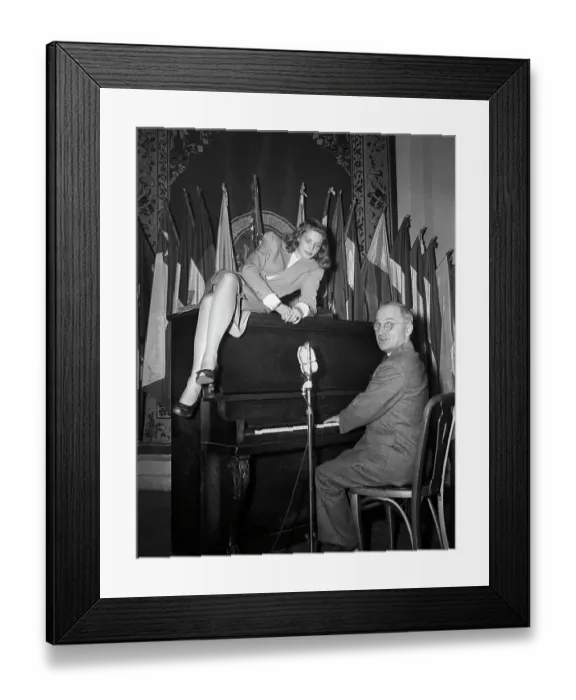Framed Print : Vice-President Truman Plays Piano for Lauren Bacall Framed Print : Vice-President Truman Plays Piano for Lauren Bacall