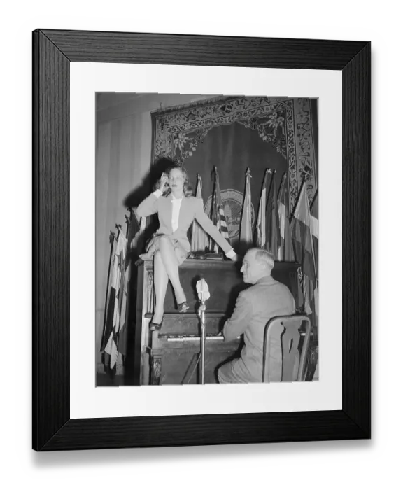 Framed Print : Harry Truman Playing Piano for Lauren Bacall Framed Print : Harry Truman Playing Piano for Lauren Bacall
