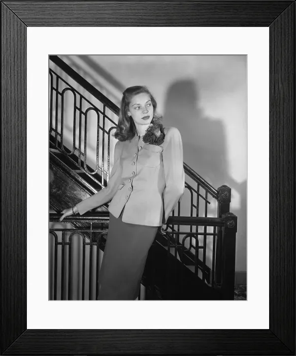 Framed Print : Lauren Bacall Modeling a Suit Framed Print : Lauren Bacall Modeling a Suit