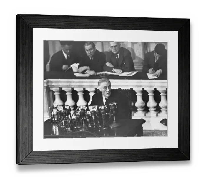 Framed Print : President Roosevelt Addressing Congress Framed Print : President Roosevelt Addressing Congress