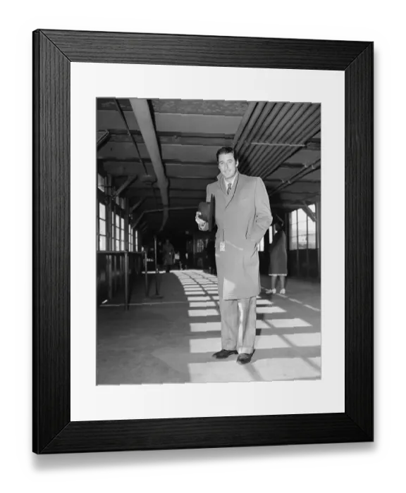 Framed Print : Actor Errol Flynn in La Guardia Airport Framed Print : Actor Errol Flynn in La Guardia Airport