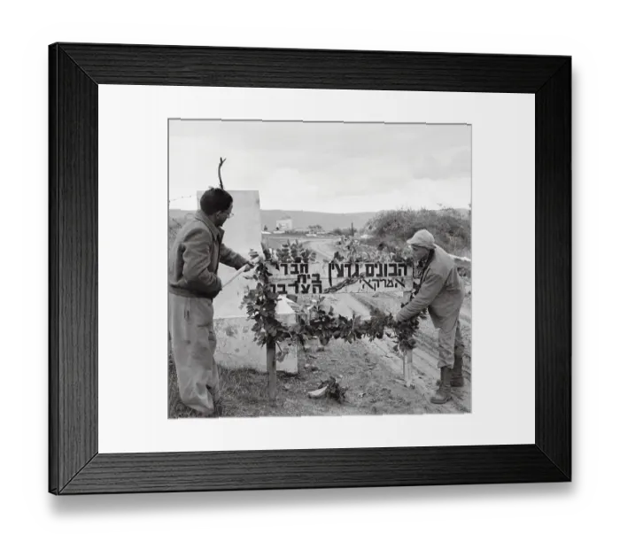 Framed Print : Settlers Putting Up Signs Framed Print : Settlers Putting Up Signs