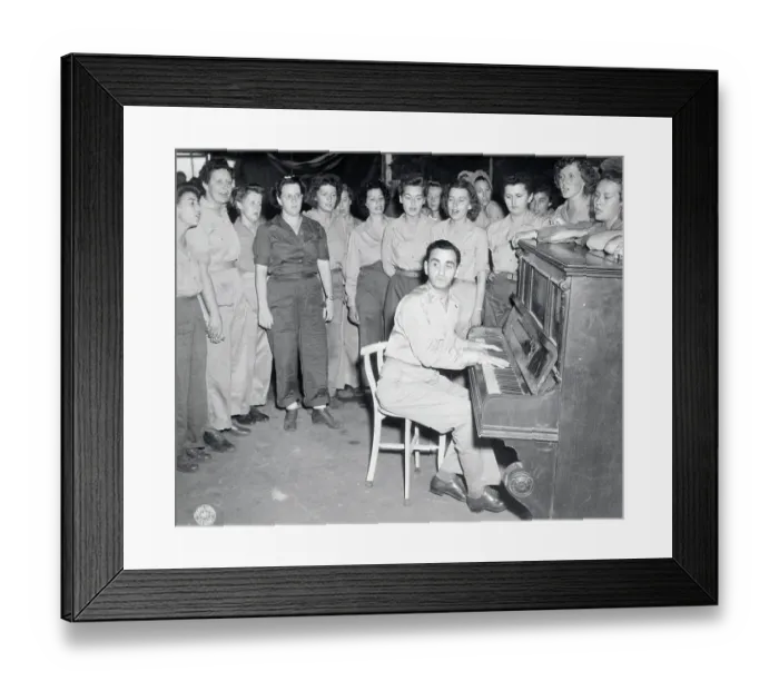 Framed Print : Irving Berlin Playing Piano for GIs Framed Print : Irving Berlin Playing Piano for GIs