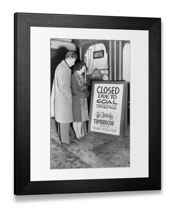 Framed Print : Customers Reading Box Office Sign Framed Print : Customers Reading Box Office Sign