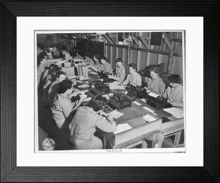 Framed Print : Women Working on Secret Data Framed Print : Women Working on Secret Data