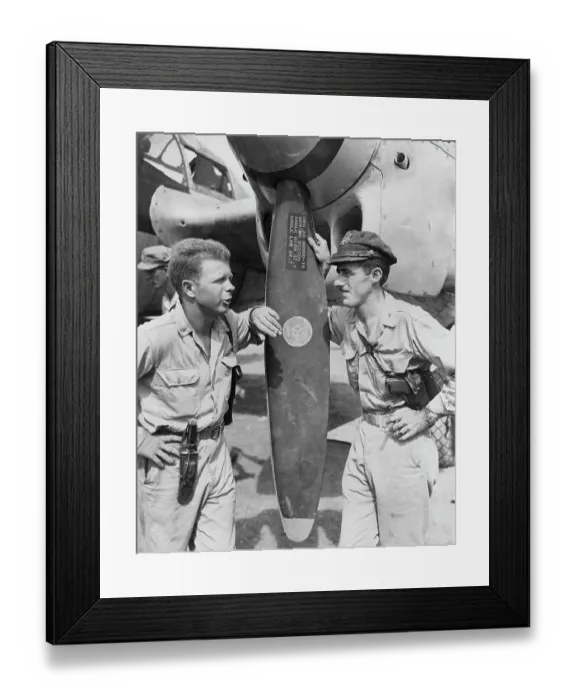 Framed Print : Portrait of Ace Pilots Thomas McGuire and Richard Bong Framed Print : Portrait of Ace Pilots Thomas McGuire and Richard Bong
