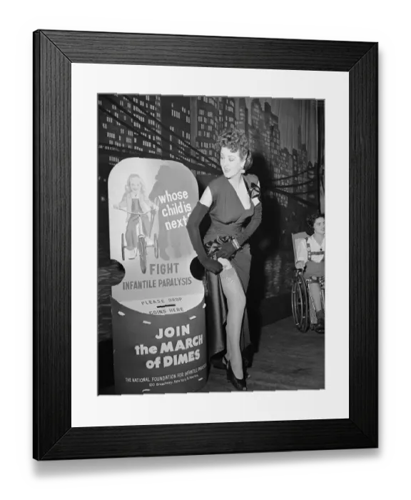 Framed Print : Gypsy Rose Lee Making a Donation to March of Dimes Framed Print : Gypsy Rose Lee Making a Donation to March of Dimes