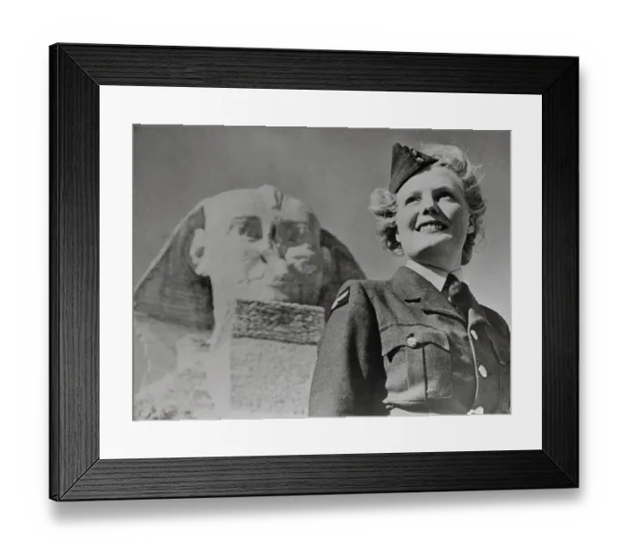 Framed Print : WAAF Standing by Sphinx Framed Print : WAAF Standing by Sphinx