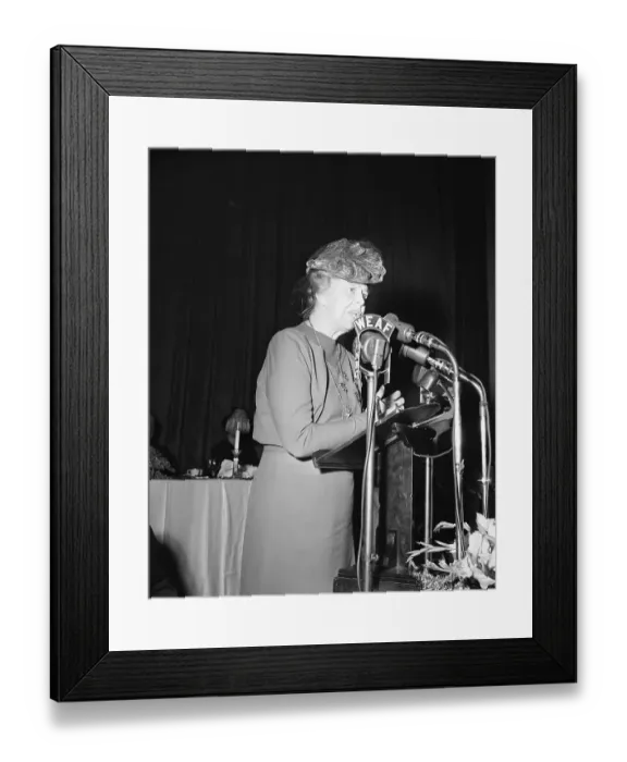 Framed Print : Mrs. Franklin Roosevelt Addressing a Radio Audience
