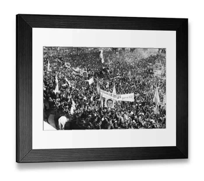 Framed Print : Crowd of Juan Peron Supporters