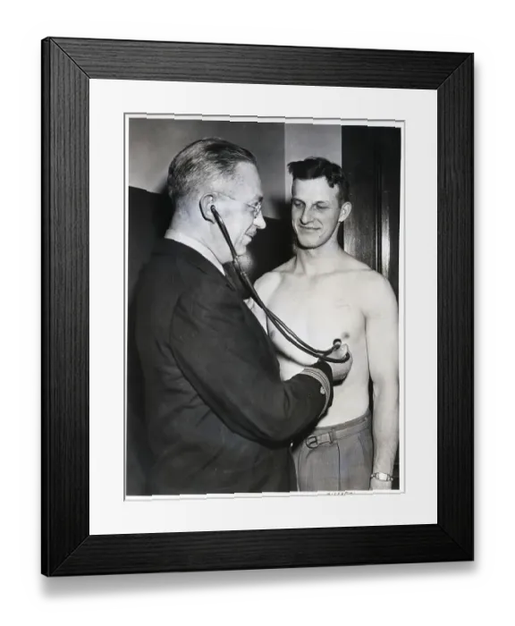 Framed Print : Stan Musial Getting Navy Physical Exam Framed Print : Stan Musial Getting Navy Physical Exam