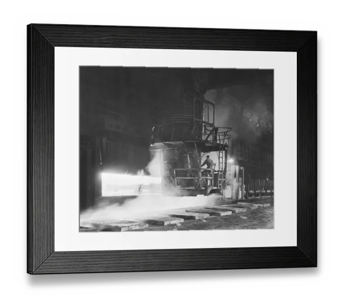 Framed Print : Slab Heating Furnace In Action Framed Print : Slab Heating Furnace In Action