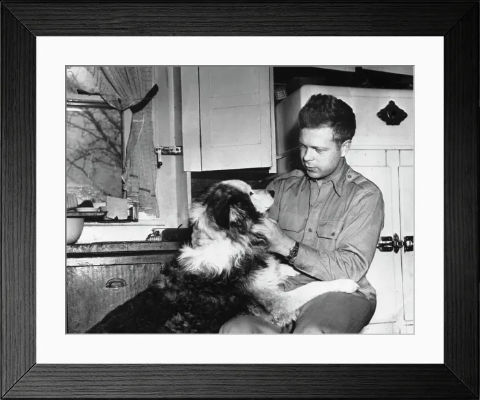 Framed Print : Major Richard With His Dog Framed Print : Major Richard With His Dog