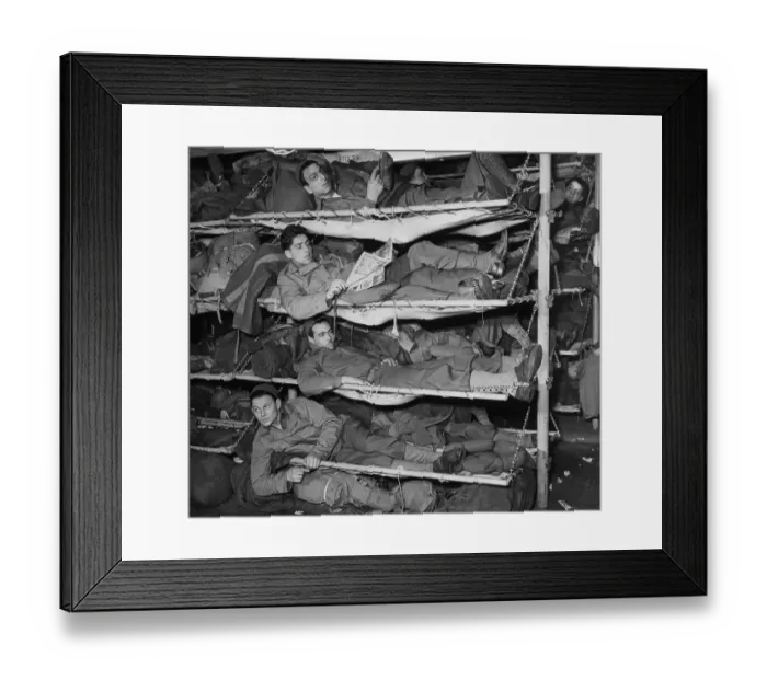 Framed Print : Troops Lying in Bunks Aboard Transport Ship Framed Print : Troops Lying in Bunks Aboard Transport Ship
