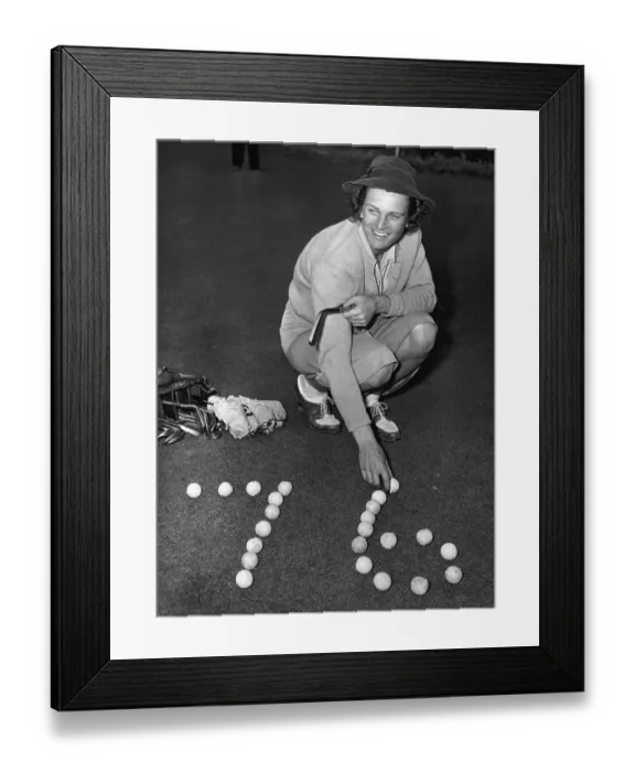 Framed Print : Babe Didrikson Arranging Golf Balls Framed Print : Babe Didrikson Arranging Golf Balls