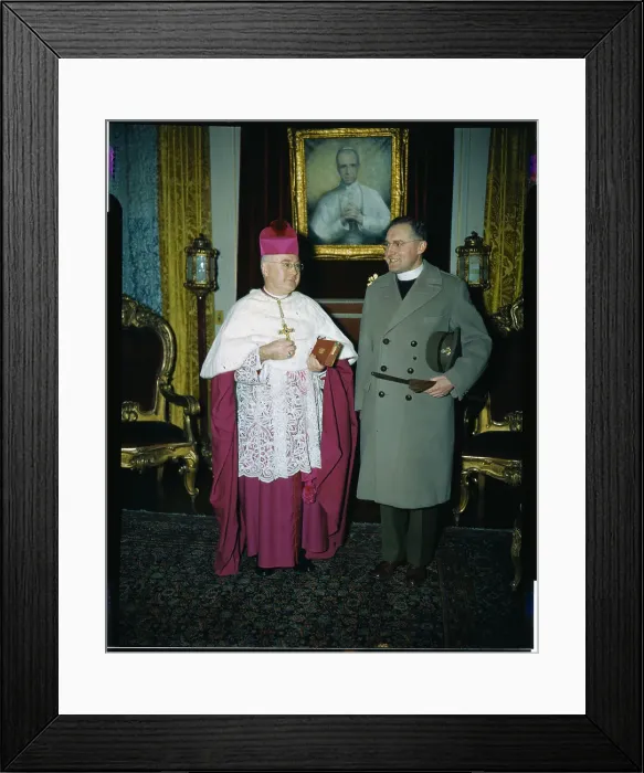 Framed Print : Military Major and Cardinal Together Framed Print : Military Major and Cardinal Together