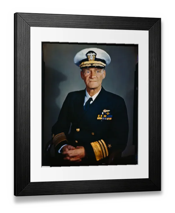 Framed Print : Admiral Mar Mitscher in Uniform