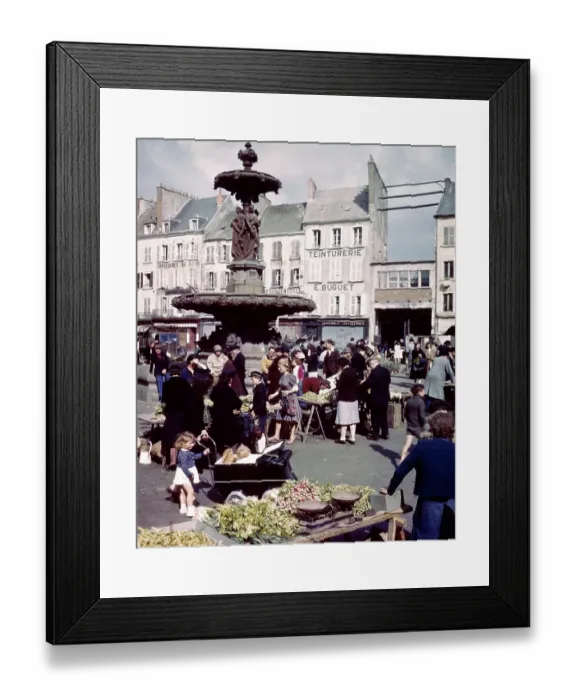 Framed Print : View of Market in Public Square Framed Print : View of Market in Public Square